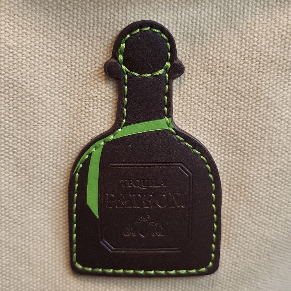 Patron Tequila Large Canvas Tote w/ Snap in Removable Insulated Bag
